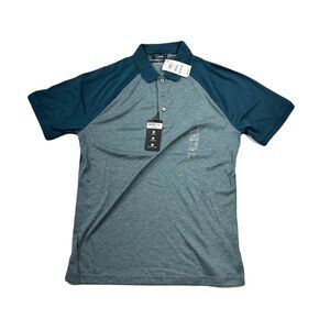 Alfani AlfaTech‎ Polo Mens Small Dark Kale Green Color block Stetch
